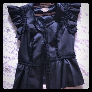 Black preplum shirt with details